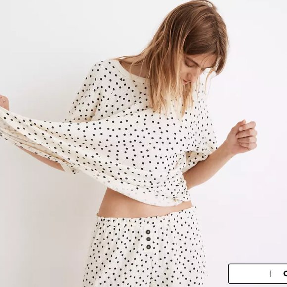 Madewell Waffle Polka Dot Pajama Set - Picture 2 of 9